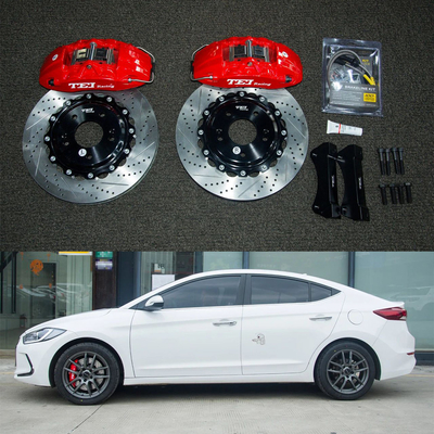 comprar 4 Piston Racing Caliper Hyudnai grande Kit de travagem 330 * 28 MM High Carbon Disc Racing e almofadas de travagem para Elantra 17 polegadas Fabricação em linha
