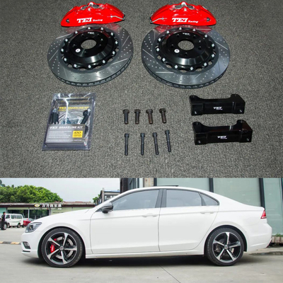 comprar 4 pistão de corrida calibre VW grande Kit de travagem 355 * 28 MM High Carbon Disc Racing e almofadas de travagem para Lamando 18 polegadas aro Fabricação em linha