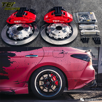 comprar Kit de travagem traseira grande 4 pistão EPB Caliper com rotor 355x28mm BBK sistema de travagem automática para Toyota Camry 19 polegadas carro aro Fabricação em linha
