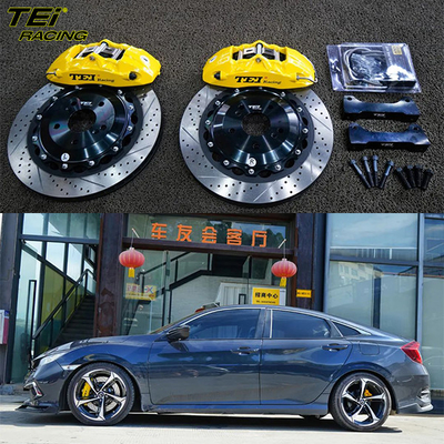 comprar Kit de travagem frontal grande 4 pinças de pistão com rotor 355x28mm BBK sistema de travagem automático para Honda Civic 18 polegadas carro aro Fabricação em linha