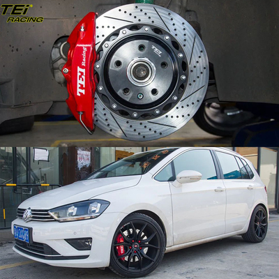 comprar Kit de travagem frontal de 4 pistões Caliper com sistema de travagem automático de rotor de 330x28mm para Volkswagen Golf Sports 17 polegadas Car Rim Fabricação em linha