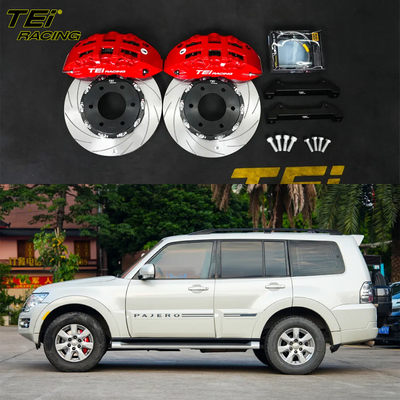 comprar Kit de travagem frontal grande 6 Calibre de pistão com 332x32mm rotor sistema de travagem automático BBK para MITSUBISHI PAJERO 17 polegadas carro borda Fabricação em linha