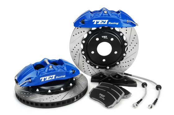 comprar Kit de travagem de disco 355x28mm Calibre de pistão 4 com rotor de 2 peças Kit de travagem grande para Acura CL 1997-1999 Fabricação em linha