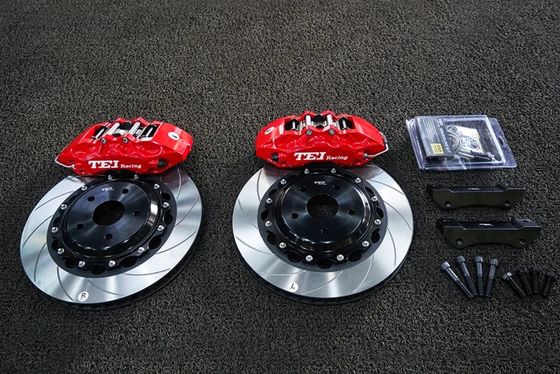 comprar Calibre de freio dianteiro com rotor de disco de ranhuras de 355x32mm 6 potes Kit de freio grande para TOYOTA CROWN 2005-2021 Roda de 18