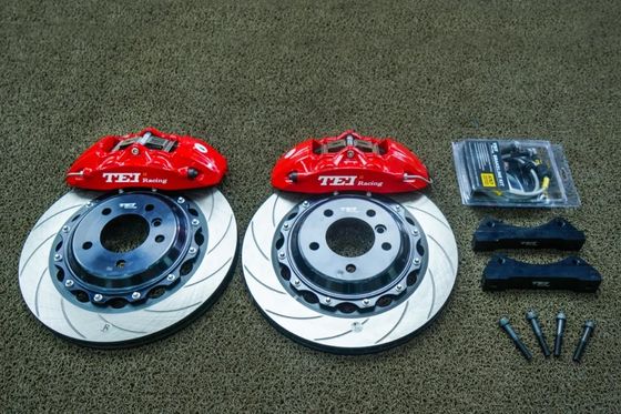 comprar Kit de travagem frontal grande com rotor de disco de ranhuras de 355x32mm para BMW Série 3 320 325 328 330 335 340 350 roda de 18 