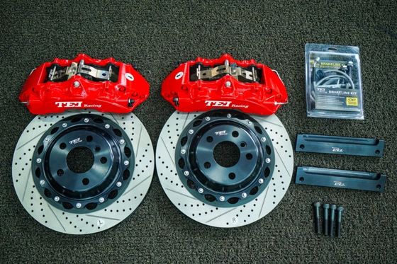 comprar Calibre de pistão dianteiro 6 com rotor de ranhuras perfurado de 355x32mm para BMW 325 320 323 328 330 335 340 2010-2012 Rodas de 18