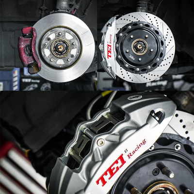 4 Piston Racing Caliper Hyudnai kit de freio grande 355 * 32 MM de alta corrida de disco de carbono e pastilhas de freio para ELANTRA 18 polegadas aro