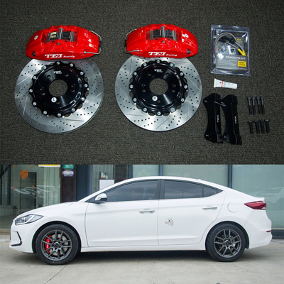 4 Piston Racing Caliper Hyudnai kit de freio grande 330 * 28 MM High Carbon Disc Racing e pastilhas de freio para ELANTRA 17 Polegada Rim