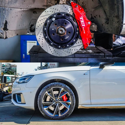 Kit de freio dianteiro Audi grande para A4 B9 18 polegadas 6 pistão pinça kit de freio com rotor de 355*32 mm