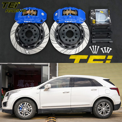 Kit de travagem frontal grande 4 pinças de pistão com rotor 355x28mm sistema de travagem automático BBK para Cadillac XT5 18 polegadas carro borda