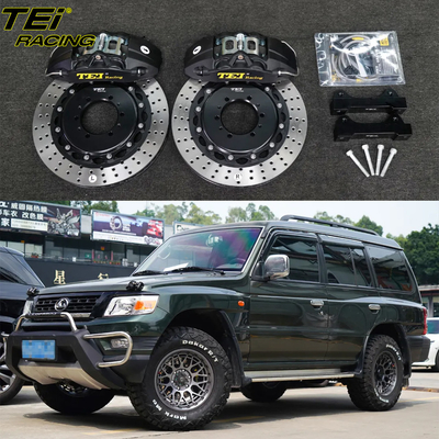 Kit de travagem frontal grande 4 pinças de pistão com rotor 330x28mm sistema de travagem automático BBK para Leopard Q6 17 polegadas carrinho