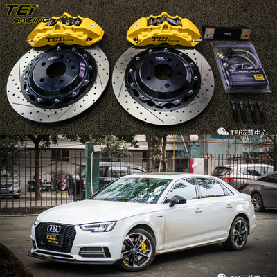 Kit de travagem frontal de 4 pistões Calibre com rotor de 355x28mm Sistema de travagem automático BBK Para Audi A4L 18 polegadas carrinha