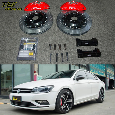 Kit de travagem frontal grande 4 pinças de pistão com rotor 355x28mm BBK sistema de travagem automática para Volkswagen Lamando 16 polegadas carro aro