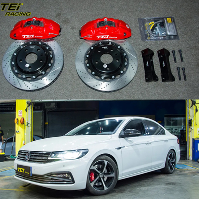 Kit de travagem frontal grande 4 pinças de pistão com 330x28mm BBK rotor sistema de travagem automático para Volkswagen Bora 17 polegadas carro borda