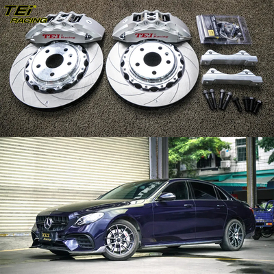 Kit de travagem frontal grande 6 pistão calibre com rotor 355x32mm sistema de travagem automático BBK para Mercedes Benz E200L 18 polegadas carro borda